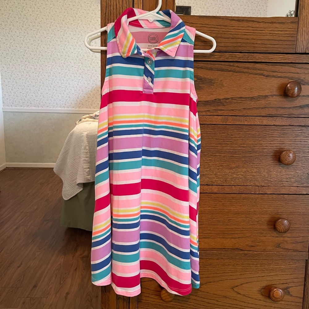 Girls Sleeveless Size (6-6X) Polo Dress